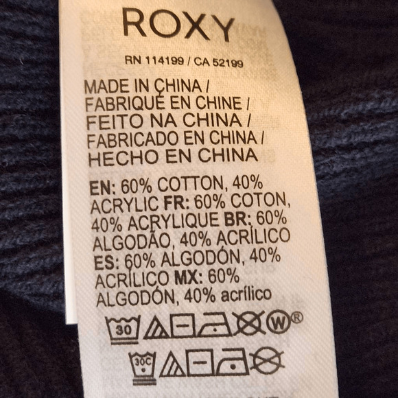 Roxy Black Crazy Glory Stretch Sweater Tank Top XL NWT (4208) - Picture 7 of 8